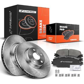 A-Premium 10.83 inch (275mm) Front Disc Brake Rotors + Ceramic Pads Kit Compatible with Select Pontiac, Scion and Toyota Models - Vibe 2009-2010, xD 2008-2014, Corolla 2009-2019, Matrix 2009-2014