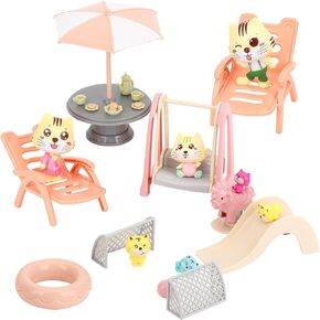 Cute Plastic Rabbit Toy for Kids, 32Pcs Foldable Bunny House Figurine Playset, Interactive Toddlers Pet Kit Toy, Educational Pretend Role Play for Boys and Girls, Ideal Birthday Children Gift