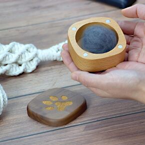 هدايا تذكارية للحيوانات الأليفة للكلاب، صندوق تذكاري لشعر الكلاب الأليفة، صندوق تذكاري أنيق من فراء الحيوانات الأليفة من خشب الجوز مع غطاء، وجرار رماد الكلاب in Kuwait