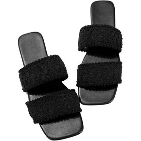 صنادل SweatyRocks النسائية ذات المقدمة المربعة المفتوحة من جلد البولي يوريثان سهلة الارتداء في الهواء الطلق in Kuwait