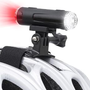 JINKEY Bike Helmet Light Front and Rear Rechargeable LED Bicycle Light IP66 Waterproof Mountain Bike Headlight 5 Warning Light Modes with Bracket Mount for Night Safety Riding