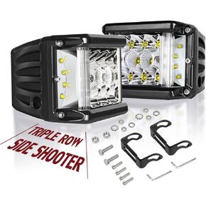 مصابيح LED جانبية مطلق النار 2 قطعة 4 بوصة 90 وات مكعب طلقات جانبية على الطرق الوعرة ضوء القرون صف مزدوج شريط ضوء العمل IP 68 مصابيح الضباب للقيادة المقاومة للماء