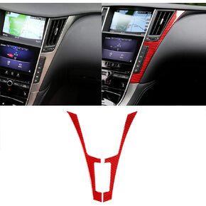 Real Premium Hard Carbon Fiber Car Engine Start Stop Push Button Ignition Switch Cover Interior Trim Cover Compatible with Infiniti Q50 2014-2023 / Q60 2017-2022 Accessories Red