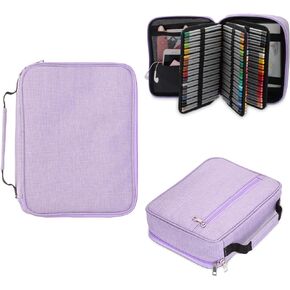 BTSKY Large Pencil Case Organizer Colored Pencil Pouch Bag Art Bags for Supplies Portable Stationery Organizer with 3 Detachable Layers 84 Slots Multiple Zipper Pockets for Office Travel, Black