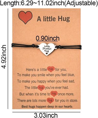 Friendship Bracelets for Girls Pocket Hug Gift for Best Friend Get Well Soon Gifts for Women Long Distance Relationship Gifts for Couples Inspirational Gifts for Daughter Sister Motivational Bracelet in Saudi Arabia