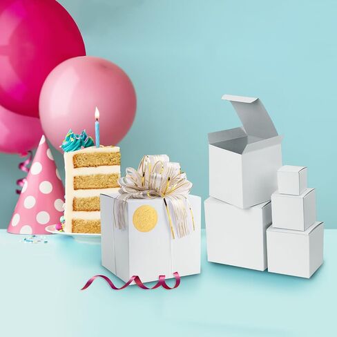 Prank Gift Boxes Nesting Gag Surprise Box Gift Box for Money, White with Bow, 6 Funny White Elephant Birthday Present Boxes (White and Gold) in Saudi Arabia