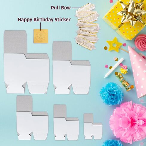 Prank Gift Boxes Nesting Gag Surprise Box Gift Box for Money, White with Bow, 6 Funny White Elephant Birthday Present Boxes (White and Gold) in Saudi Arabia