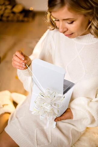 Prank Gift Boxes Nesting Gag Surprise Box Gift Box for Money, White with Bow, 6 Funny White Elephant Birthday Present Boxes (White and Gold) in Saudi Arabia