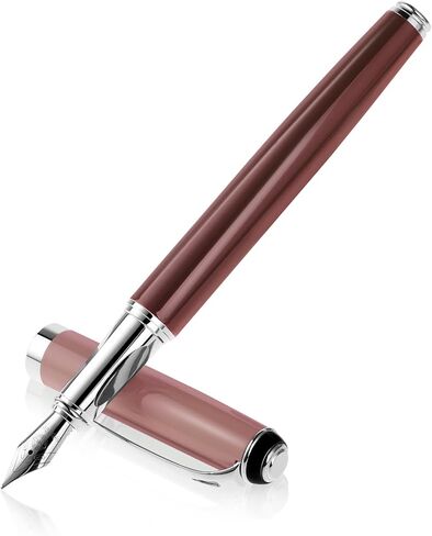 Aesthetics Metal Fountain Pen, Extra Fine Point Calligraphy Pen 0.5mm Writing Pen Compatible with 3.4mm Ink Cartridges Luxury Business Pen for Calligraphy Journaling Office School Gift (Red) in Saudi Arabia