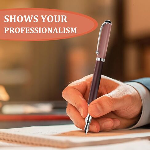 Aesthetics Metal Fountain Pen, Extra Fine Point Calligraphy Pen 0.5mm Writing Pen Compatible with 3.4mm Ink Cartridges Luxury Business Pen for Calligraphy Journaling Office School Gift (Red) in Saudi Arabia