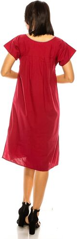 Women Embroidered Traditional Mexican Bohemian Long Casual Dress in Saudi Arabia