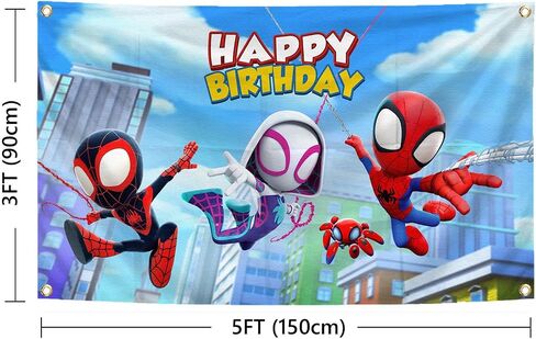 Happy Birthday Backdrop Banner for Kids Birthday Party Indoor Outdoor Decor Supplies 3 x 5 FT Photograpy Background (4) in Saudi Arabia