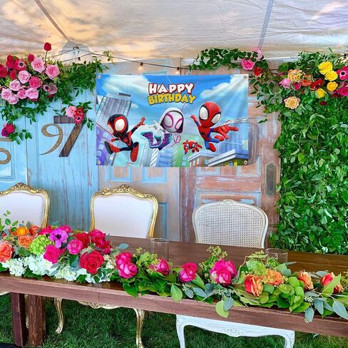 Happy Birthday Backdrop Banner for Kids Birthday Party Indoor Outdoor Decor Supplies 3 x 5 FT Photograpy Background (4) in Saudi Arabia