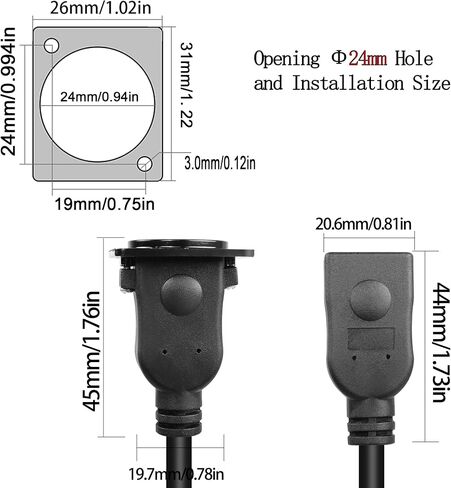 QIANRENON HDMI لوحة محول تركيب 4K@60 هرتز HDMI 2.0 أنثى إلى أنثى موصل عرض HDMI مقبس لوحة كابل قصير، D-Panel/XLR-Panel Mount، لجهاز عرض شاشة التلفزيون 20 سم / 7.8 بوصة in Saudi Arabia