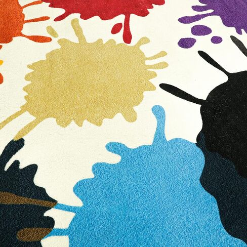 سجادة أطفال ملونة لغرفة الأطفال، سجادة قابلة للغسل مقاس 3 × 5 بوصة غير قابلة للانزلاق لغرفة اللعب، سجادة جمالية صديقة للبشرة للفصل الدراسي، سجادة رش طلاء قوس قزح لغرفة النوم وغرفة الفن والرعاية النهارية in Kuwait