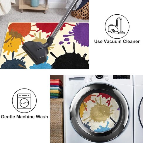 سجادة أطفال ملونة لغرفة الأطفال، سجادة قابلة للغسل مقاس 3 × 5 بوصة غير قابلة للانزلاق لغرفة اللعب، سجادة جمالية صديقة للبشرة للفصل الدراسي، سجادة رش طلاء قوس قزح لغرفة النوم وغرفة الفن والرعاية النهارية in Kuwait