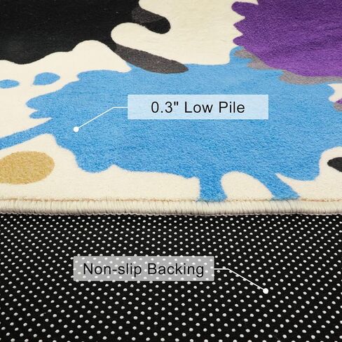 سجادة أطفال ملونة لغرفة الأطفال، سجادة قابلة للغسل مقاس 3 × 5 بوصة غير قابلة للانزلاق لغرفة اللعب، سجادة جمالية صديقة للبشرة للفصل الدراسي، سجادة رش طلاء قوس قزح لغرفة النوم وغرفة الفن والرعاية النهارية in Kuwait