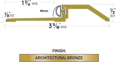 Bronze High Rabbeted Threshold/Saddle with Solid Rubber Extrusion (3465DB), FH #10 x 1-1/2'' supplied, (3-11/16'' W x 1/2'' H x 36'' L) in Saudi Arabia