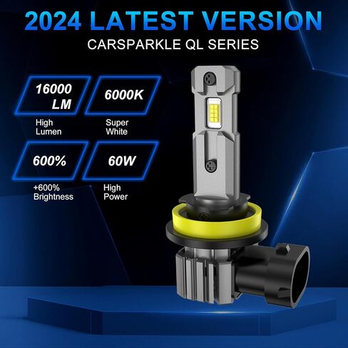 H11/H8/H9 LED Bulbs, 6000K Cool White, 60W 16000 LM Super Bright, IP68 Waterproof LED Fog Lights, Easy Installation, High Compatibility, Pack of 2 in Saudi Arabia