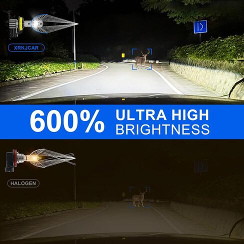 H11/H8/H9 LED Bulbs, 6000K Cool White, 60W 16000 LM Super Bright, IP68 Waterproof LED Fog Lights, Easy Installation, High Compatibility, Pack of 2 in Saudi Arabia