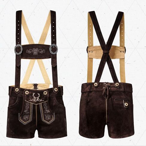 Authentic Lederhosen Women - Ladies Octoberfest Outfit - Damen Wurstfest Costume - Chocolate in Saudi Arabia