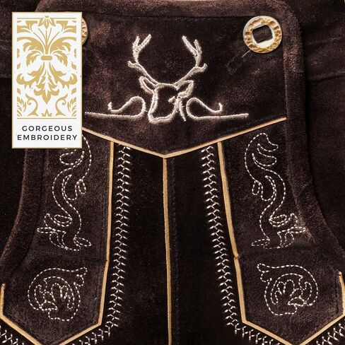 Authentic Lederhosen Women - Ladies Octoberfest Outfit - Damen Wurstfest Costume - Chocolate in Saudi Arabia