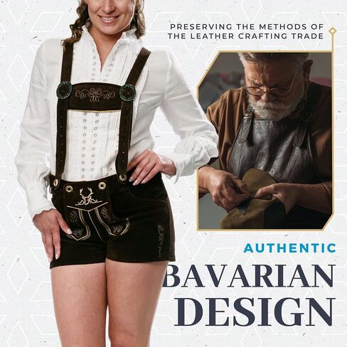 Authentic Lederhosen Women - Ladies Octoberfest Outfit - Damen Wurstfest Costume - Chocolate in Saudi Arabia