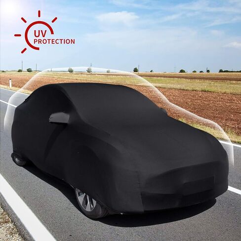Xipoo Car Cover Compatible with Tesla Model 3 Car Cover Sedan Cover UV Protection Windproof Dust Proof Scratch Proof Outdoor Full Car Cover Replacement for Tesla Model 3, Black in Saudi Arabia