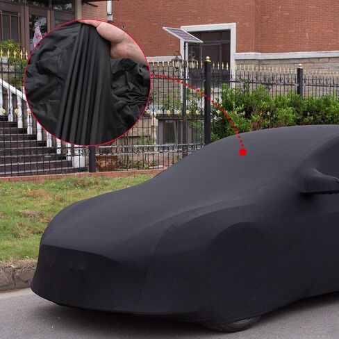 Xipoo Car Cover Compatible with Tesla Model 3 Car Cover Sedan Cover UV Protection Windproof Dust Proof Scratch Proof Outdoor Full Car Cover Replacement for Tesla Model 3, Black in Saudi Arabia