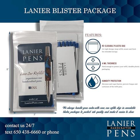 مجموعة Lanier Combo Pack - 6 عبوات - Schmidt P900 F Parker Style Ballpoint Refill Blue/Black Ink Fine Tip in Saudi Arabia