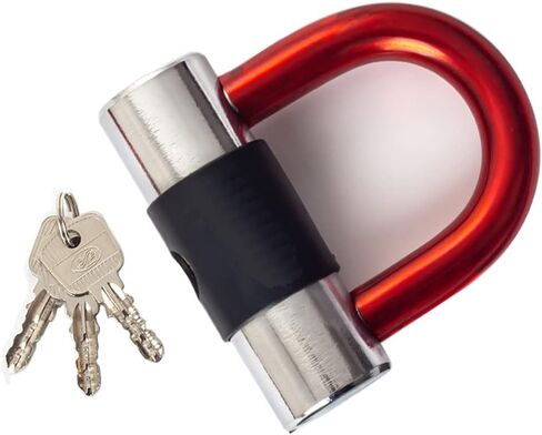 Anti Theft Motorcycle Lock,Mini Bike Locks,Heavy Duty Anti-Theft Bicycle U Lock,16mm Shackle with Keys, Ultimate Security Lock for Bicycles Motorcycle and More Red in Saudi Arabia