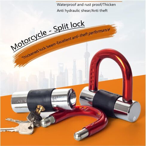 Anti Theft Motorcycle Lock,Mini Bike Locks,Heavy Duty Anti-Theft Bicycle U Lock,16mm Shackle with Keys, Ultimate Security Lock for Bicycles Motorcycle and More Red in Saudi Arabia