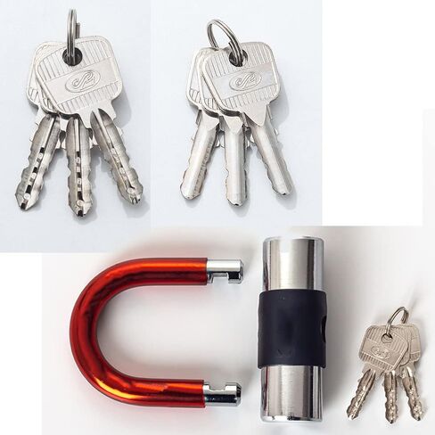 Anti Theft Motorcycle Lock,Mini Bike Locks,Heavy Duty Anti-Theft Bicycle U Lock,16mm Shackle with Keys, Ultimate Security Lock for Bicycles Motorcycle and More Red in Saudi Arabia