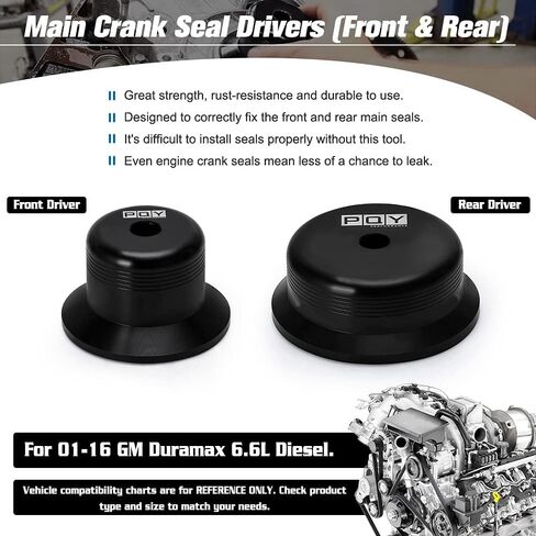 طقم محرك ختم العمود المرفقي الرئيسي الأمامي والخلفي متوافق مع 01-16 GM 6.6 6.6L Duramax Diesel in Saudi Arabia