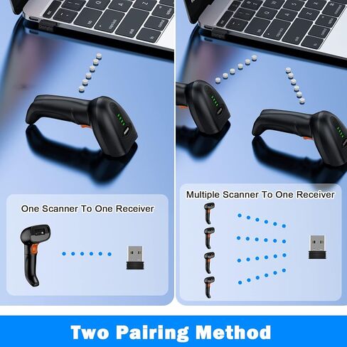 Alacrity Wireless Bluetooth Barcode Scanner 1D Laser Cordless Barcode Scanner,Versatile One-to-one Mode or More-to-one Mode Handhold Bar Code Scanner with Battery Level Indicator in Saudi Arabia