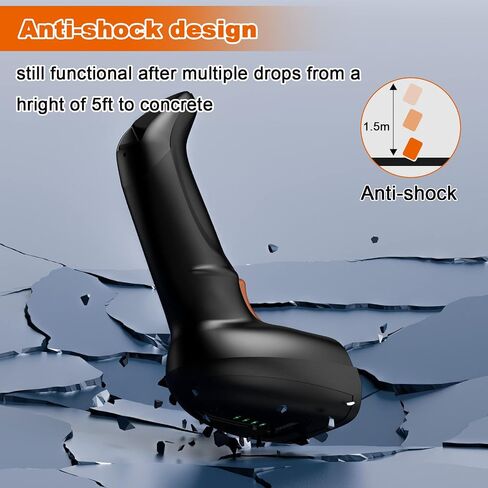 Alacrity Wireless Bluetooth Barcode Scanner 1D Laser Cordless Barcode Scanner,Versatile One-to-one Mode or More-to-one Mode Handhold Bar Code Scanner with Battery Level Indicator in Saudi Arabia