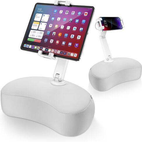 حامل وسادة للكمبيوتر اللوحي من OverTEK، حامل وسادة iPad للحضن مع كيس فول ناعم، حامل سرير iPad قابل للتعديل بزوايا متعددة يناسب الأجهزة اللوحية/الهواتف مقاس 4.7 إلى 12.9 بوصة للأريكة والكرسي والأرض in Kuwait