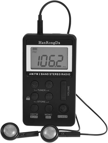راديو جيب AM FM، جهاز استقبال راديو صغير AM/FM ثنائي النطاق مع شاشة LCD وراديو Walkman مع سماعة أذن وبطارية قابلة لإعادة الشحن ومشغل راديو in Saudi Arabia