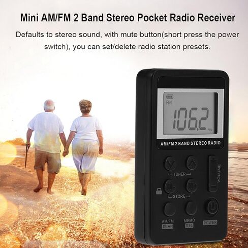 راديو جيب AM FM، جهاز استقبال راديو صغير AM/FM ثنائي النطاق مع شاشة LCD وراديو Walkman مع سماعة أذن وبطارية قابلة لإعادة الشحن ومشغل راديو in Saudi Arabia