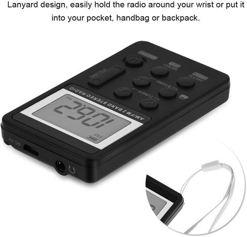 راديو جيب AM FM، جهاز استقبال راديو صغير AM/FM ثنائي النطاق مع شاشة LCD وراديو Walkman مع سماعة أذن وبطارية قابلة لإعادة الشحن ومشغل راديو in Saudi Arabia