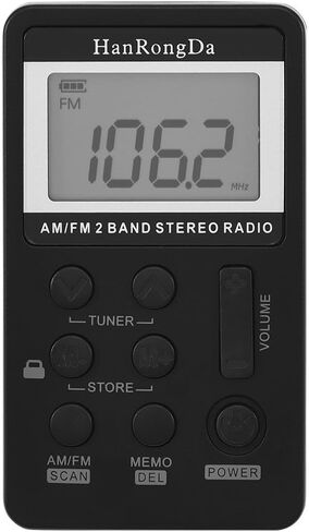 راديو جيب AM FM، جهاز استقبال راديو صغير AM/FM ثنائي النطاق مع شاشة LCD وراديو Walkman مع سماعة أذن وبطارية قابلة لإعادة الشحن ومشغل راديو in Saudi Arabia