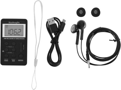 راديو جيب AM FM، جهاز استقبال راديو صغير AM/FM ثنائي النطاق مع شاشة LCD وراديو Walkman مع سماعة أذن وبطارية قابلة لإعادة الشحن ومشغل راديو in Saudi Arabia