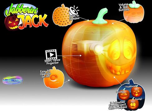 Mindscope Jabberin' Jack (HD) Talking Animated Pumpkin with Built in Projector & Speaker Plug'n Play in Kuwait