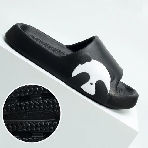 Panda Slippers Cute Cartoon Panda Slippers for Women Men Slides Sandals Open Toe Home Indoor Slippers House Shoes Outdoor Beach Slippers Couples Summer Bathroom Shower Slippers in Saudi Arabia