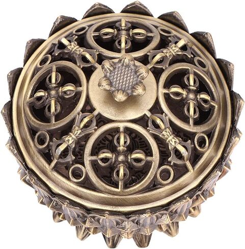 Vintage Incense Burner, Lotus Burner Holder, Buddha Alloy Metal Holder Handmade Censer Bowl Buddhist Decor Zinc Sandalwood for Office Home Feng Shui Decoration Meditation(Gold) in Kuwait