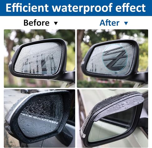 Tallew Car Rearview Mirror Film Rainproof Waterproof Mirror Film and Mirror Rain Visor Eyebrow Anti Fog Glare Side Mirror Rain Guard for Most Car Mirrors and Side Windows (17 Pcs) in Saudi Arabia
