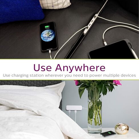 Philips 24W USB Charging Station, 2 Pack, for iPhone 12/11/Pro/Max/XS/XR/X/8, iPad Pro, Samsung Galaxy S21/S10/S9/Plus, Google Pixel 5/C/3/2/XL, USB-A, 6 ft. Braided Cord, DLK2502/27 in Saudi Arabia
