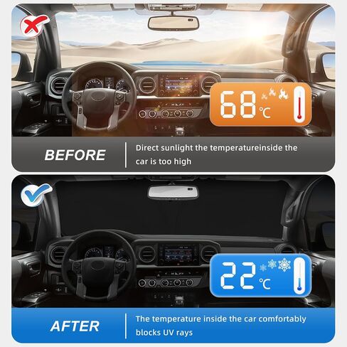 Windshield Sun Shade for BMW 3 Series 2019-2024 Double Layer 240T Front Window Shade Custom Fit Sun Visor Foldable Shade Blocks UV Rays Summer Must Have Car Accessories in Saudi Arabia
