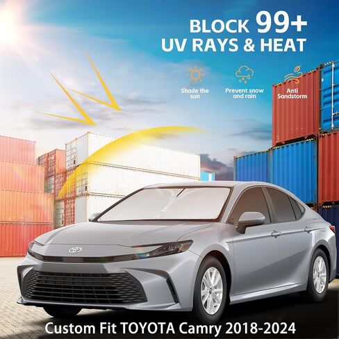Windshield Sun Shade for BMW 3 Series 2019-2024 Double Layer 240T Front Window Shade Custom Fit Sun Visor Foldable Shade Blocks UV Rays Summer Must Have Car Accessories in Saudi Arabia