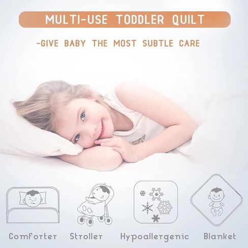 ZPECC Toddler Comforter Blanket - 39" x 47" Crib Comforter Quilt for Boys, Soft Child Quilt for Crib Bed, Stroller, Cot, Daycare, Travel, Kids, Machine Washable, Black Stripe in Saudi Arabia